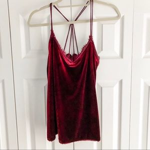 Abercrombie Velvet Lace Trim Cami